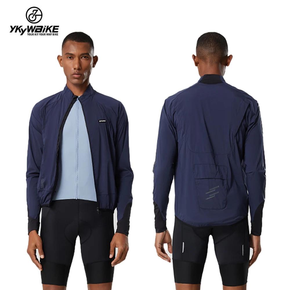 YKYW-Veste de Cyclisme à Manches sulfpour Homme, Maillot de Vélo Respirant, Manteau Coupe-Vent Pliab