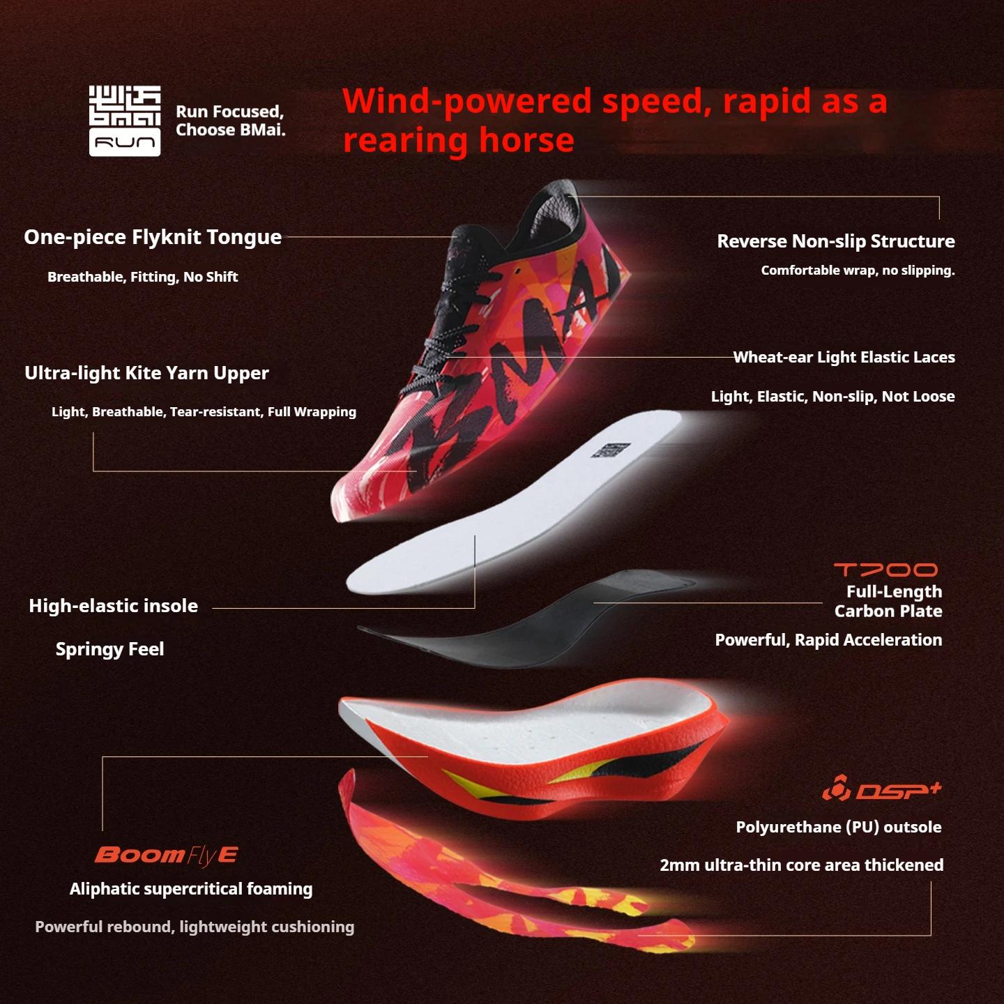 Chaussures de course BMAI 21km Marathon avec plaque en carbone pour hommes, baskets de luxe pour hom
