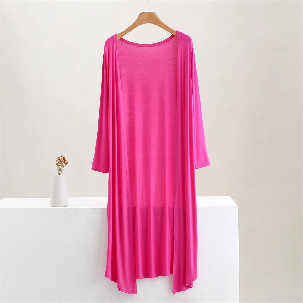Été automne 12 couleurs femmes Modal Long Cardigan femme coton pull Cardigans à manches longues femm