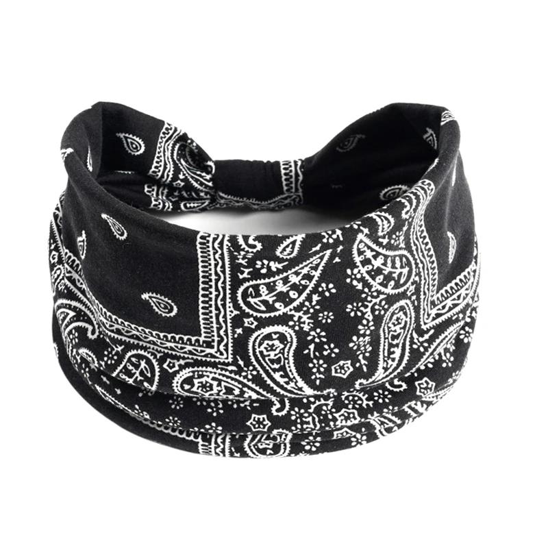 Bandeaux élastiques larges College Boho pour femmes, Turbans à nœud, Bandeau de tête rond, Bandanas 