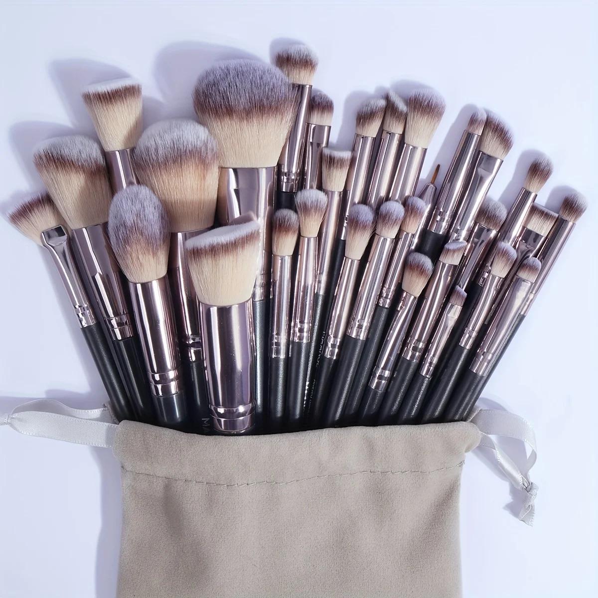 MAANGE-Ensemble de pinceaux de maquillage professionnels, outils de beauté avec sac, fond de teint, 
