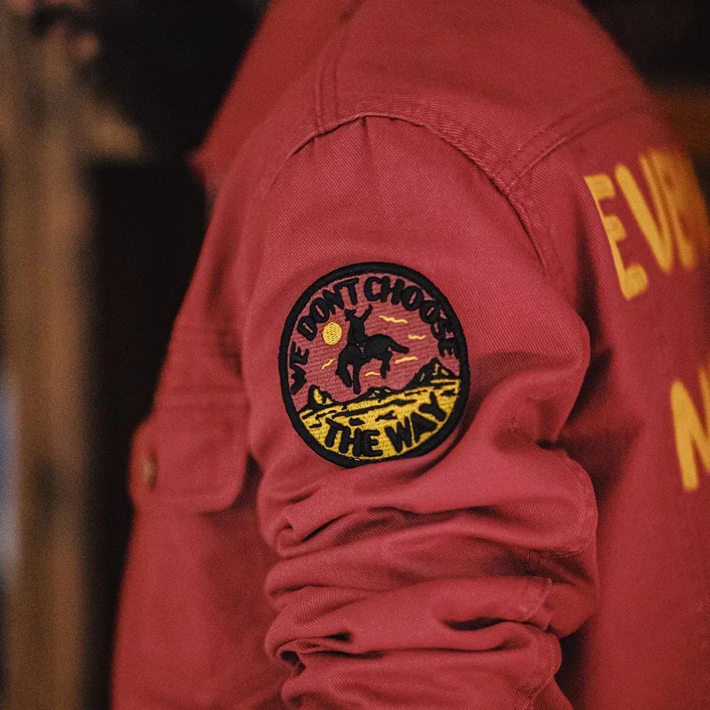 Maden nouvelle veste Vintage brodée 12MJZ lettre robuste rouge coupe ajustée toile revers manteau ho