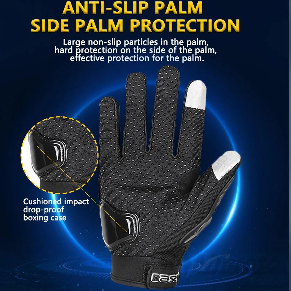 Gants de Moto Respirants à Doigts Complets, Résistants à l'Usure, pour Course de Motocross, Écran Ta