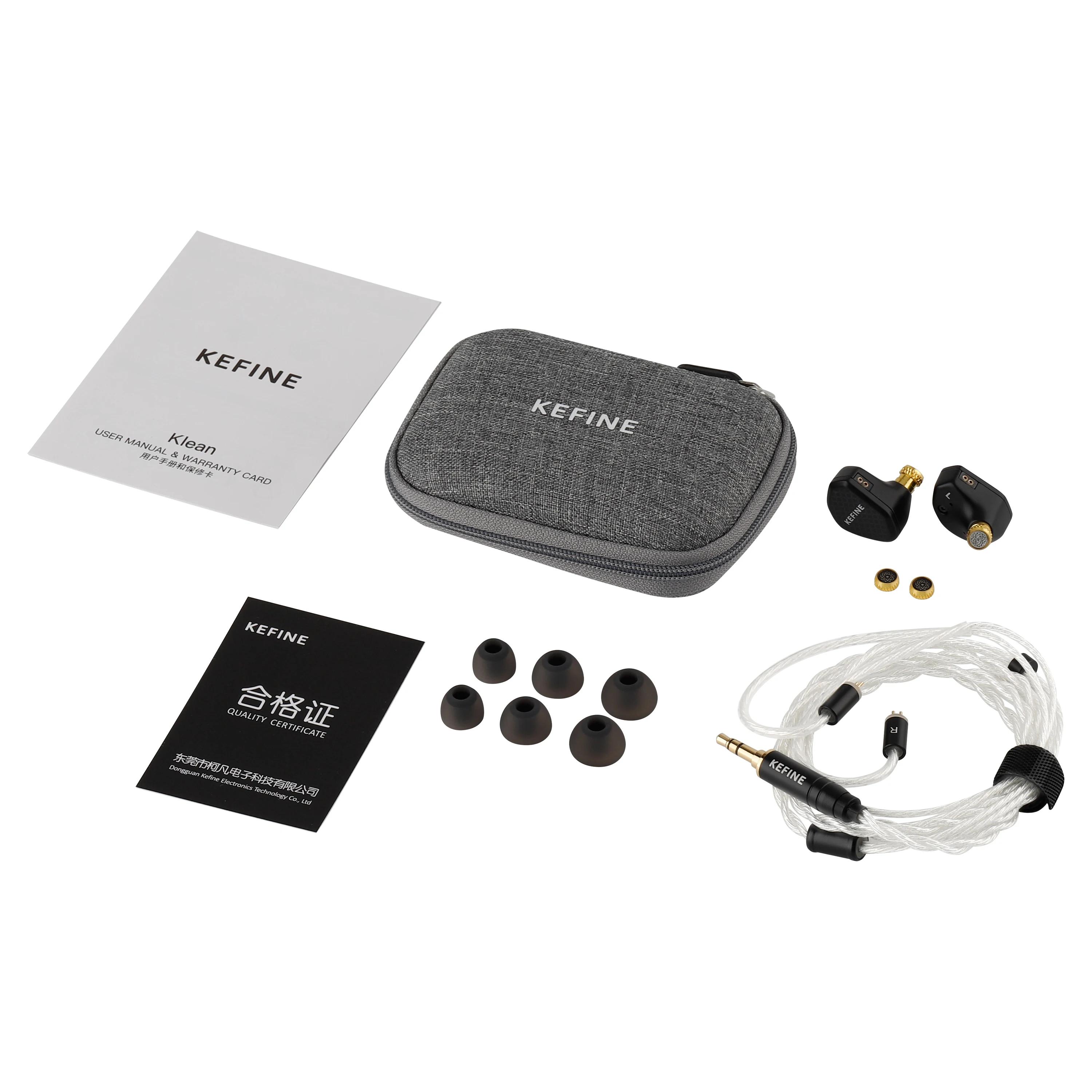 Écouteurs intra-auriculaires Hi-Fi Kefine-Klean avec diaphragme dynamique DLC de 10 mm, embouts et c