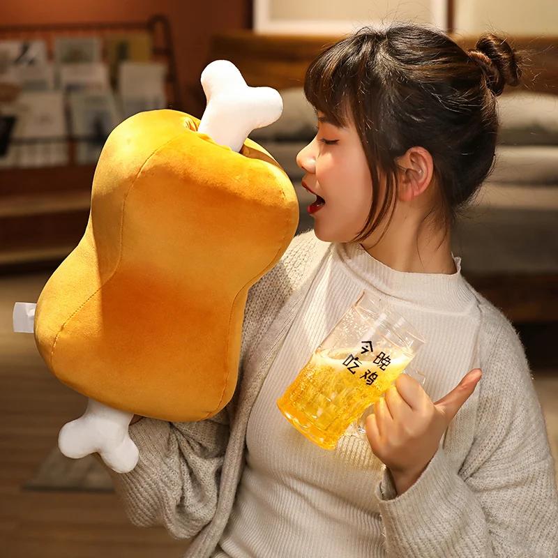 Oreiller à double usage en forme d'os de viande de dessin animé, 42cm, coussin chauffe-mains, oreill