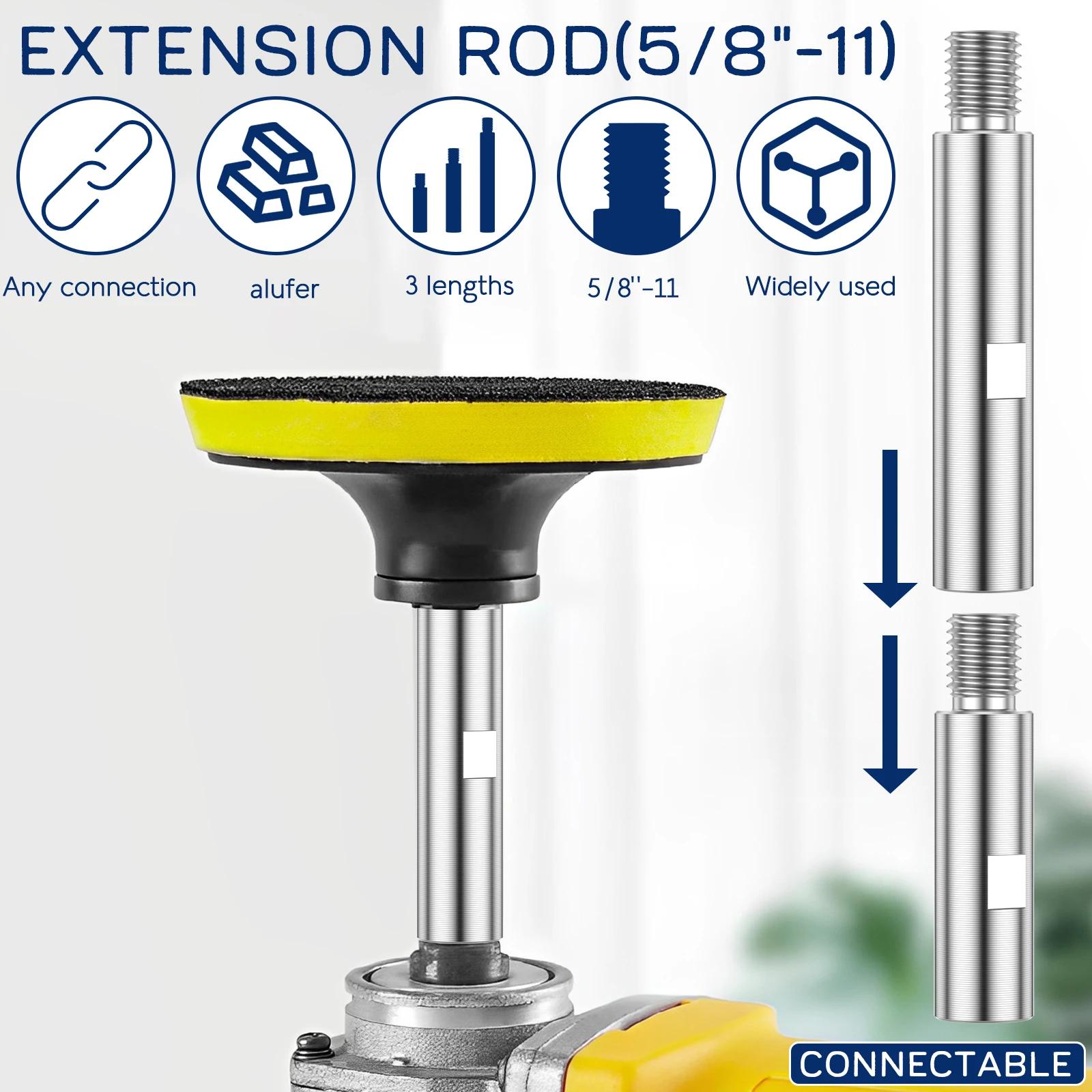 Tige d'extension de meuleuse d'angle M14, 3 pièces, adaptateur de filetage 75/100/140mm, tampon de p