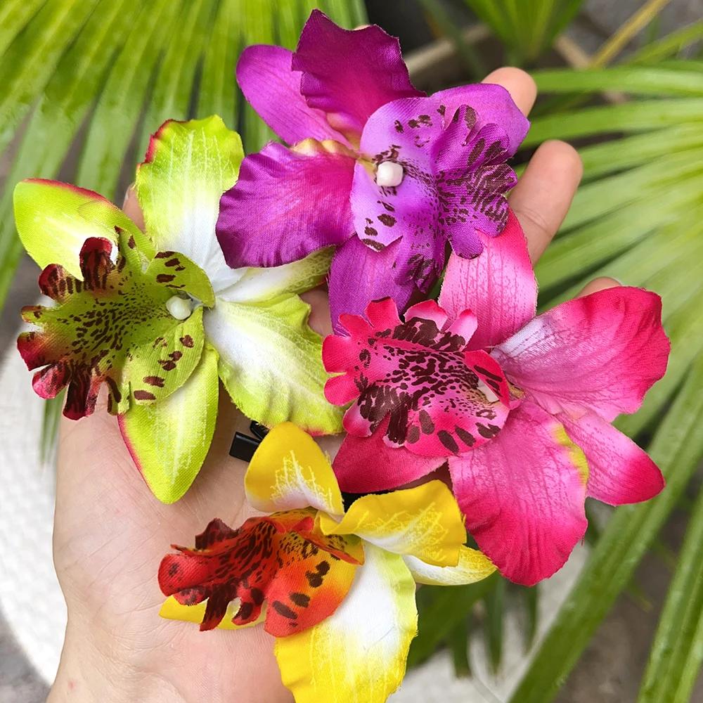 Pinces à cheveux à fleurs d'orchidées hawaïennes, épingles à cheveux pour mariée, Barrettes douces,