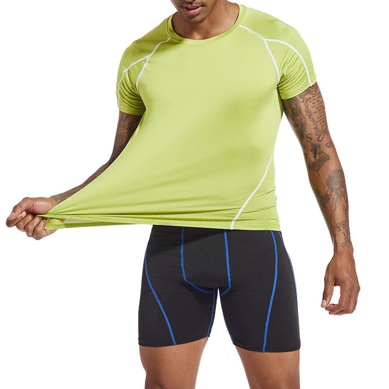 T-shirt sport homme été course gym fitness élastique compression athlétique collant training