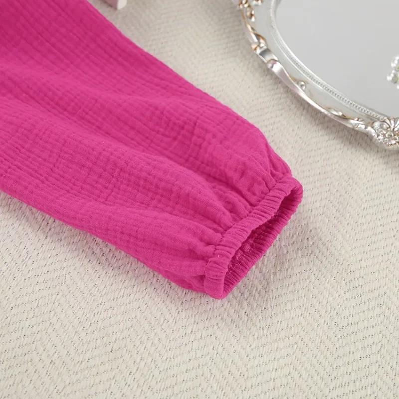 Robes élégantes en mousseline de coton pour femmes, manches longues, col en V, décontracté, fête, va