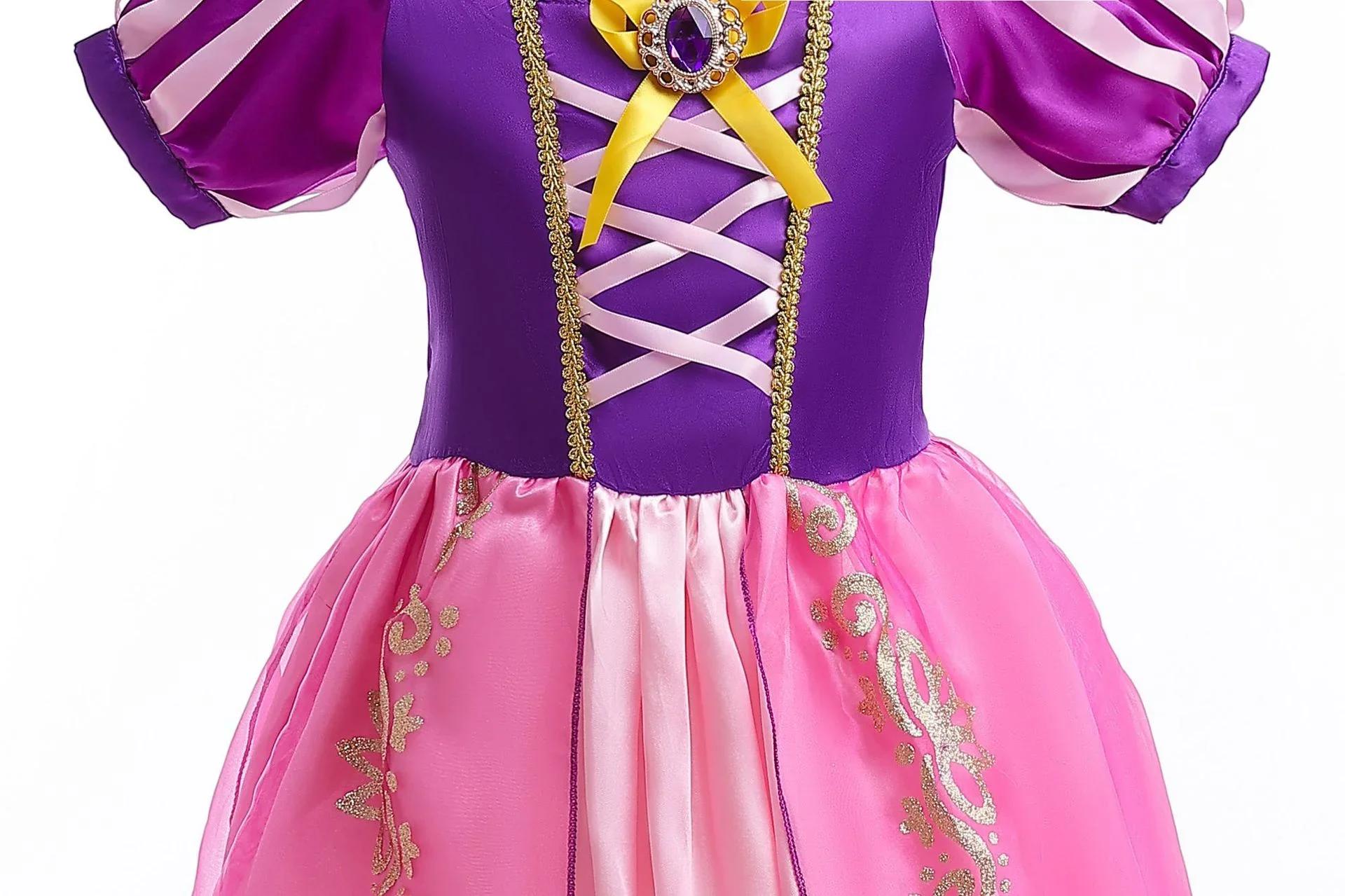 Filles Cosplay Disney princesse raiponce robe emmêlée enfants Costume Halloween anniversaire carnava