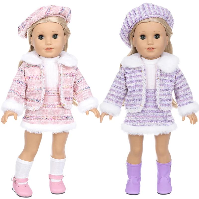 Vêtements de poupée pour fille de 18 pouces, manteau d'hiver, veste de poupée pour bébé de 43cm, ten
