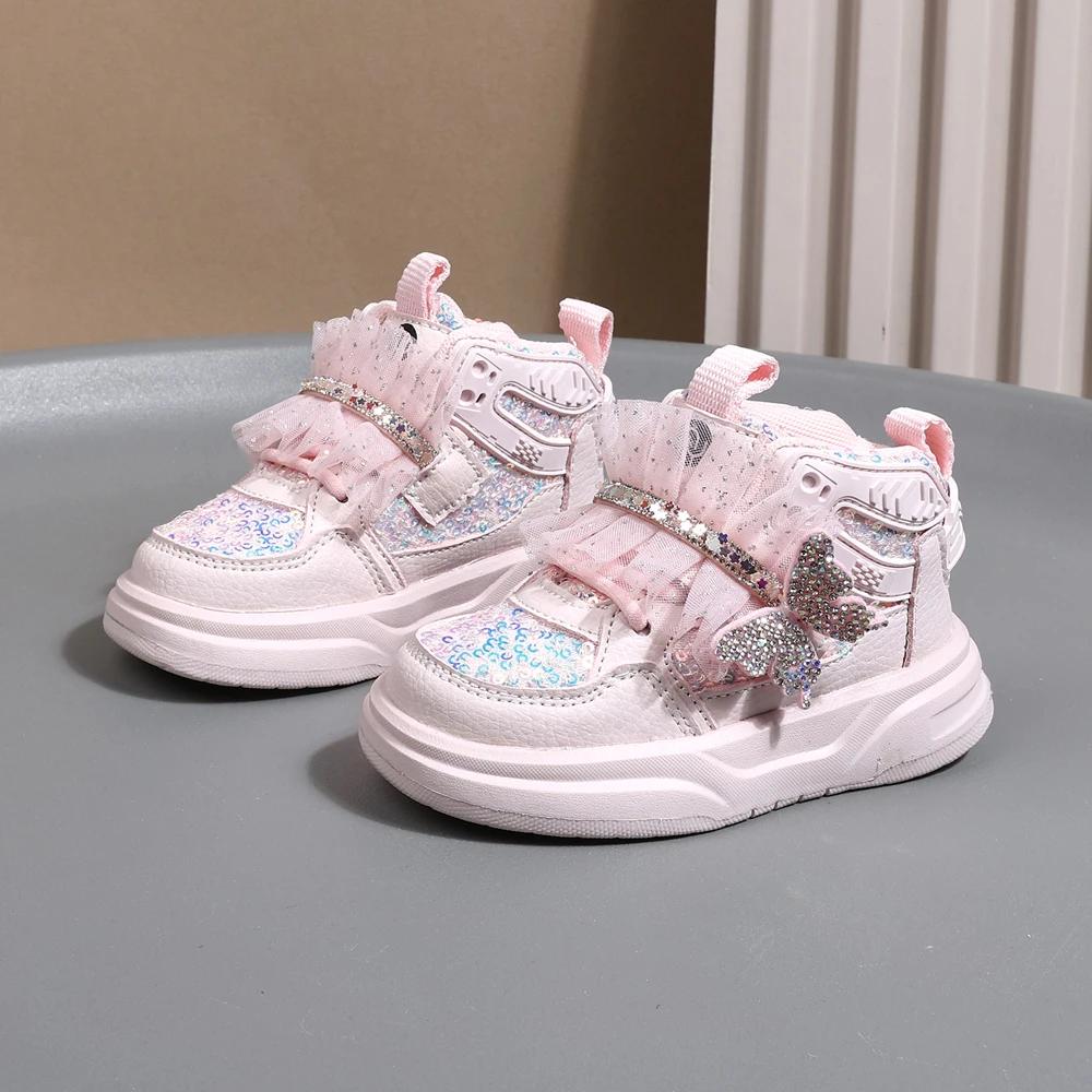 Chaussures d'automne en cuir pour enfants, baskets de Sport pour enfants en bas âge, mignonnes papil