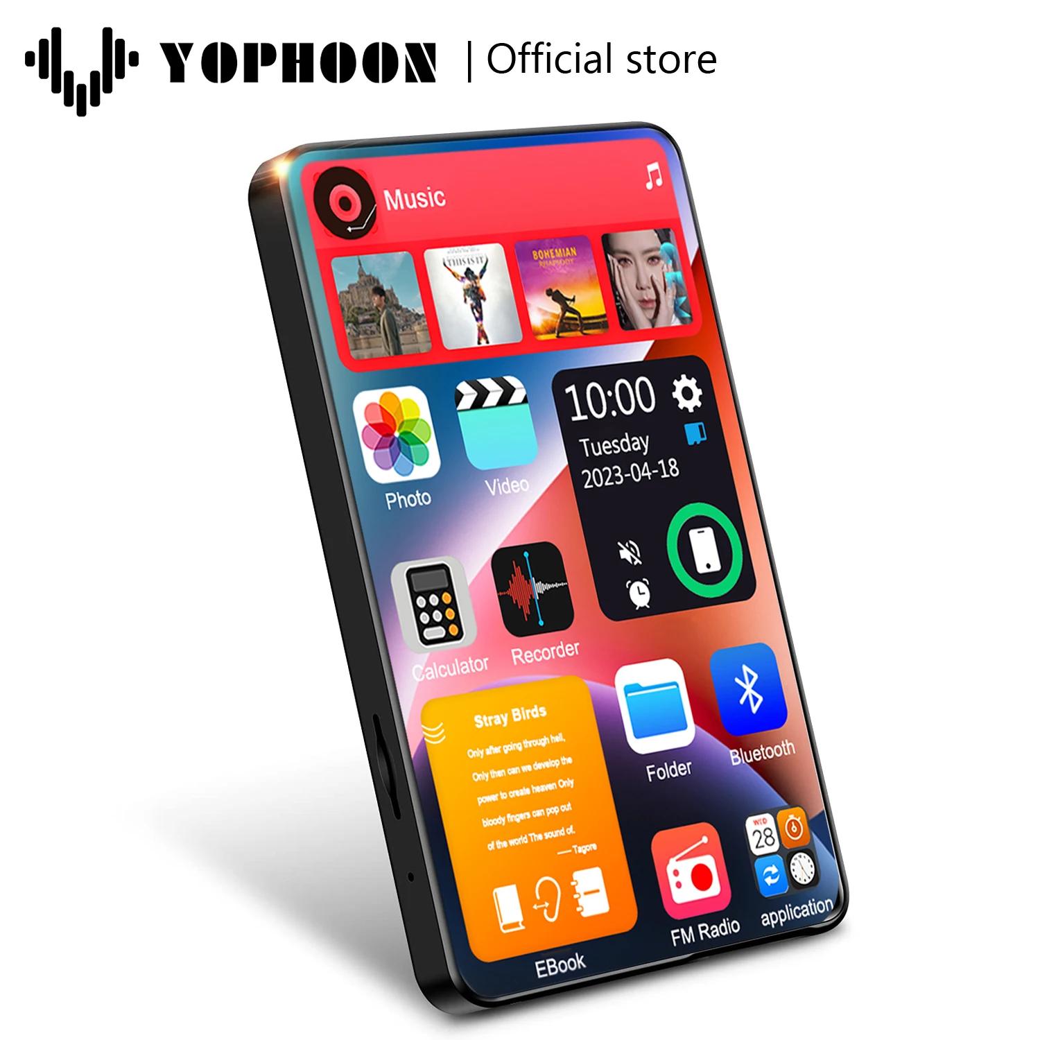 Yophoon 4 pouces X20-New UI MP4 lecteur de musique écran tactile 16GB BT 5.0 avec haut-parleur 1080P