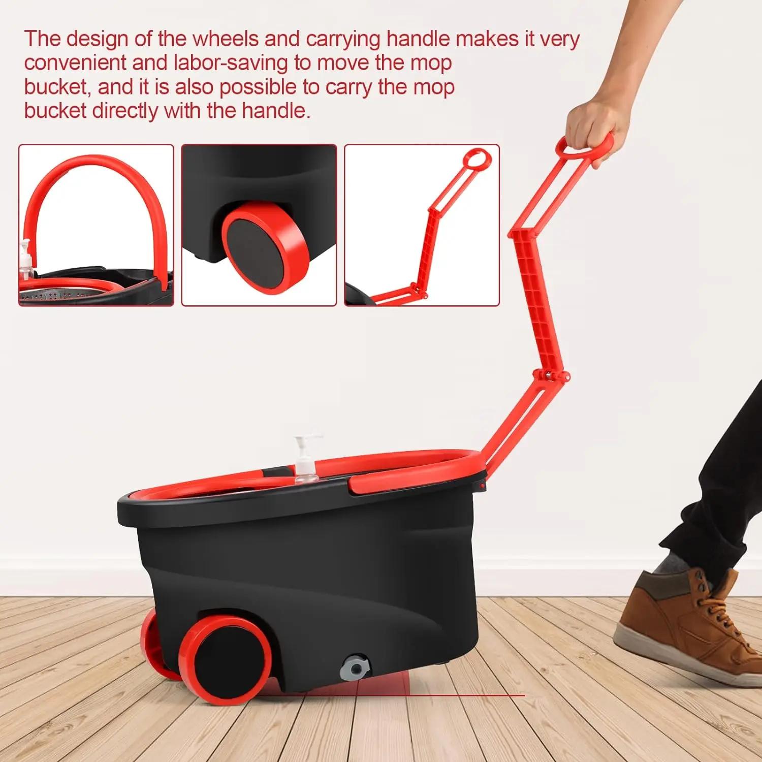 Vadrouille rotative avec 3 têtes de rechange en microcarence, livres à rotation à 360 °, manche arc-