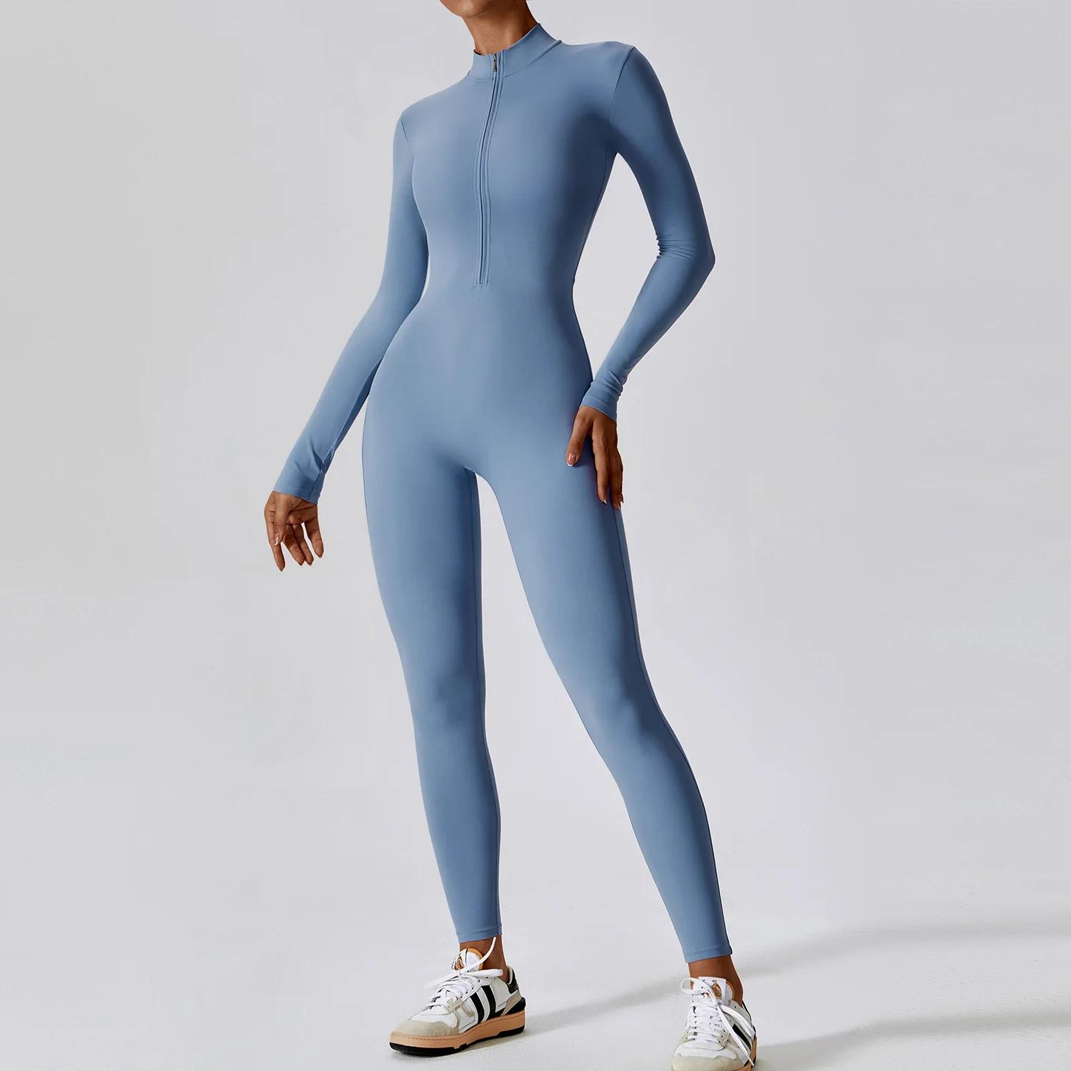 Combinaison de Yoga à manches longues pour femmes, vêtements de sport, combinaisons de gymnastique à