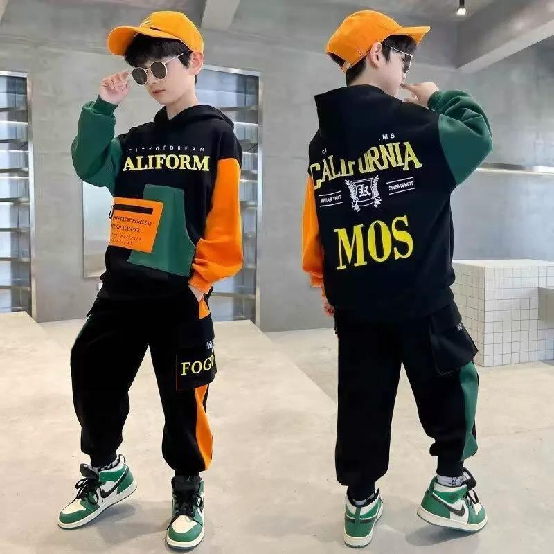 Garçons sweat ensembles automne nouveau Sport costumes décontractés adolescents tendances hauts + pa