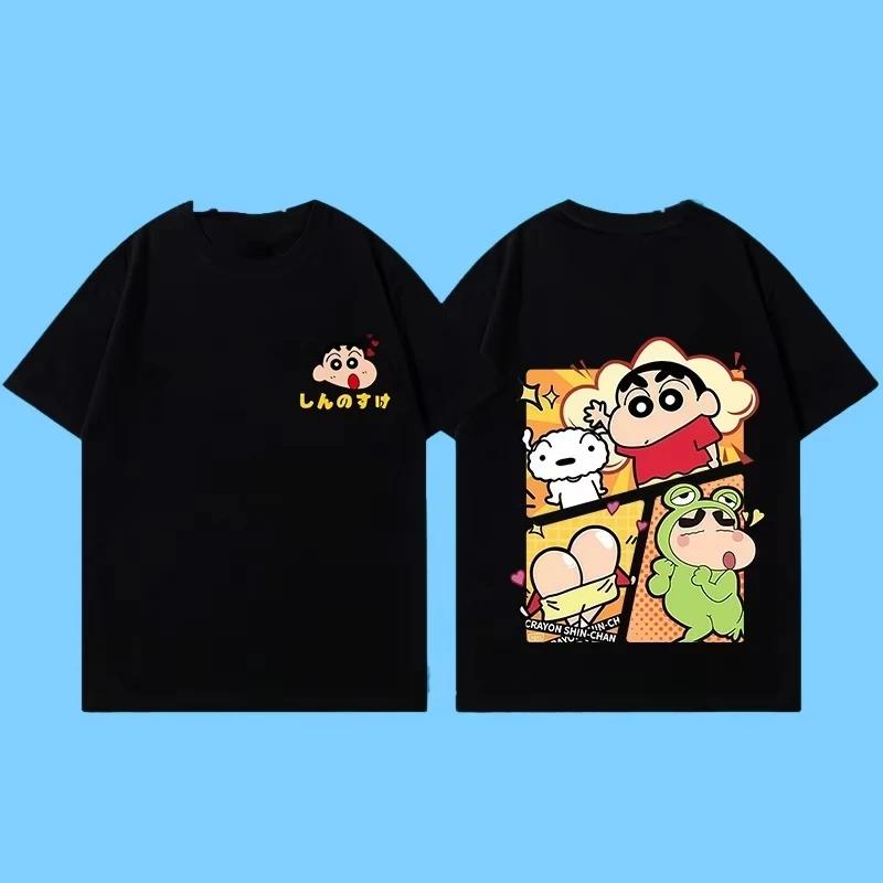 Miniso nouvel été coton dessin animé Crayon shin-chan imprimé T-Shirt unisexe Style de rue mode d'ét