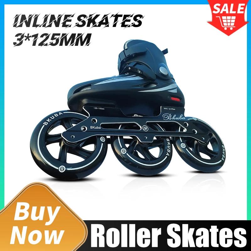 Patins à roulettes en ligne pour adultes, chaussures avec roues, professionnel, vitesse, 3 roues pou