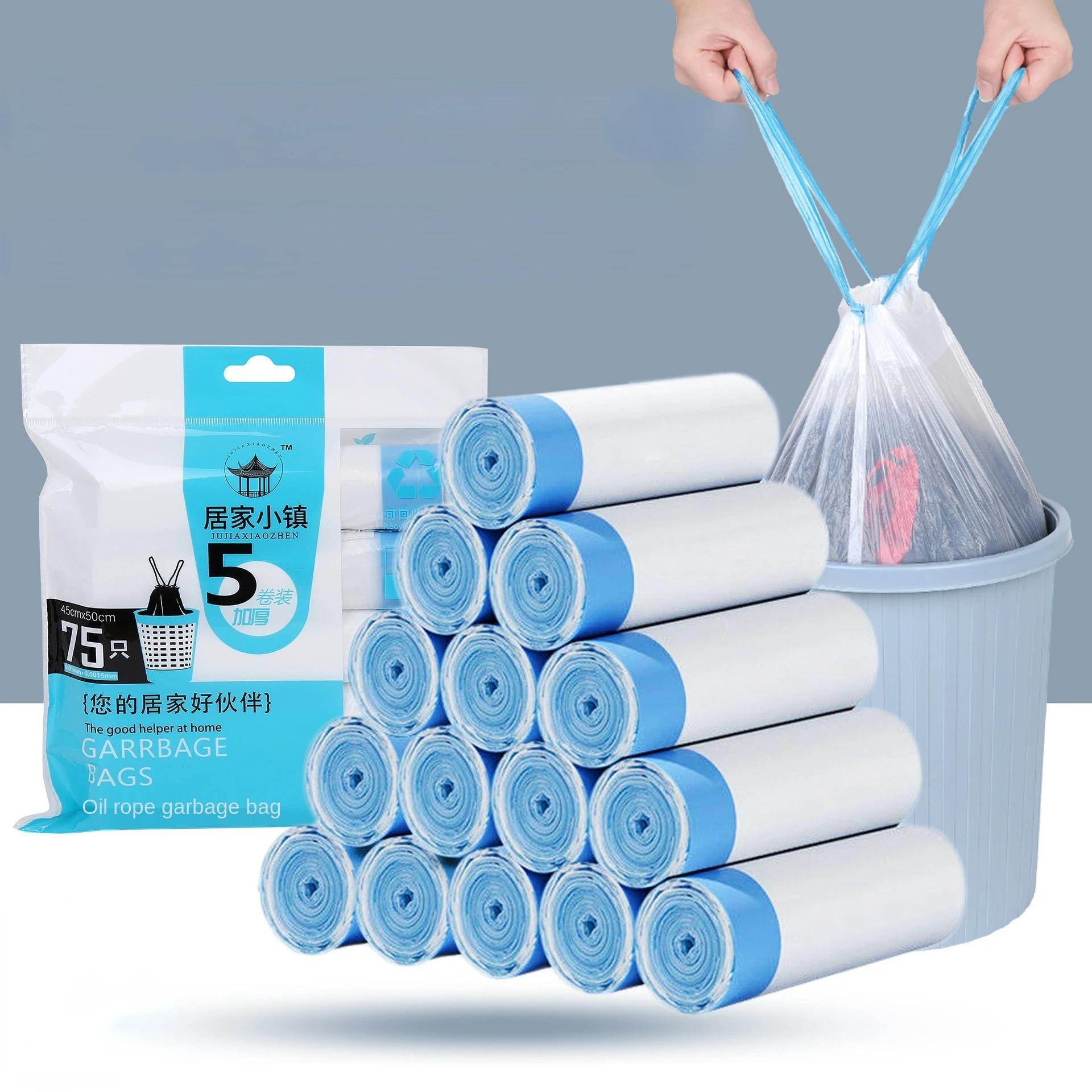 Sacs poubelles parfumés à cordon 45x50cm – Grands sacs poubelles parfumés épais avec poignées, 4 par