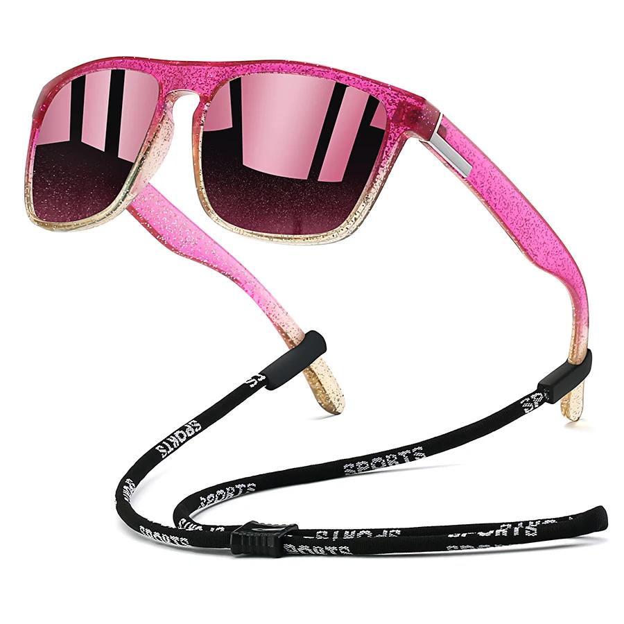 Lunettes de soleil avec chaîne pour hommes et femmes, carrées classiques, pour la conduite, la pêche