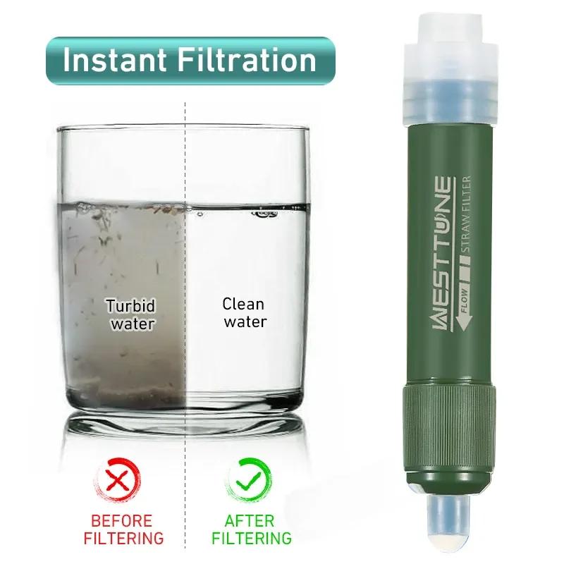 TUP ensemble de paille en plein air mini filtre purificateur d'eau de purification de survivre ou de