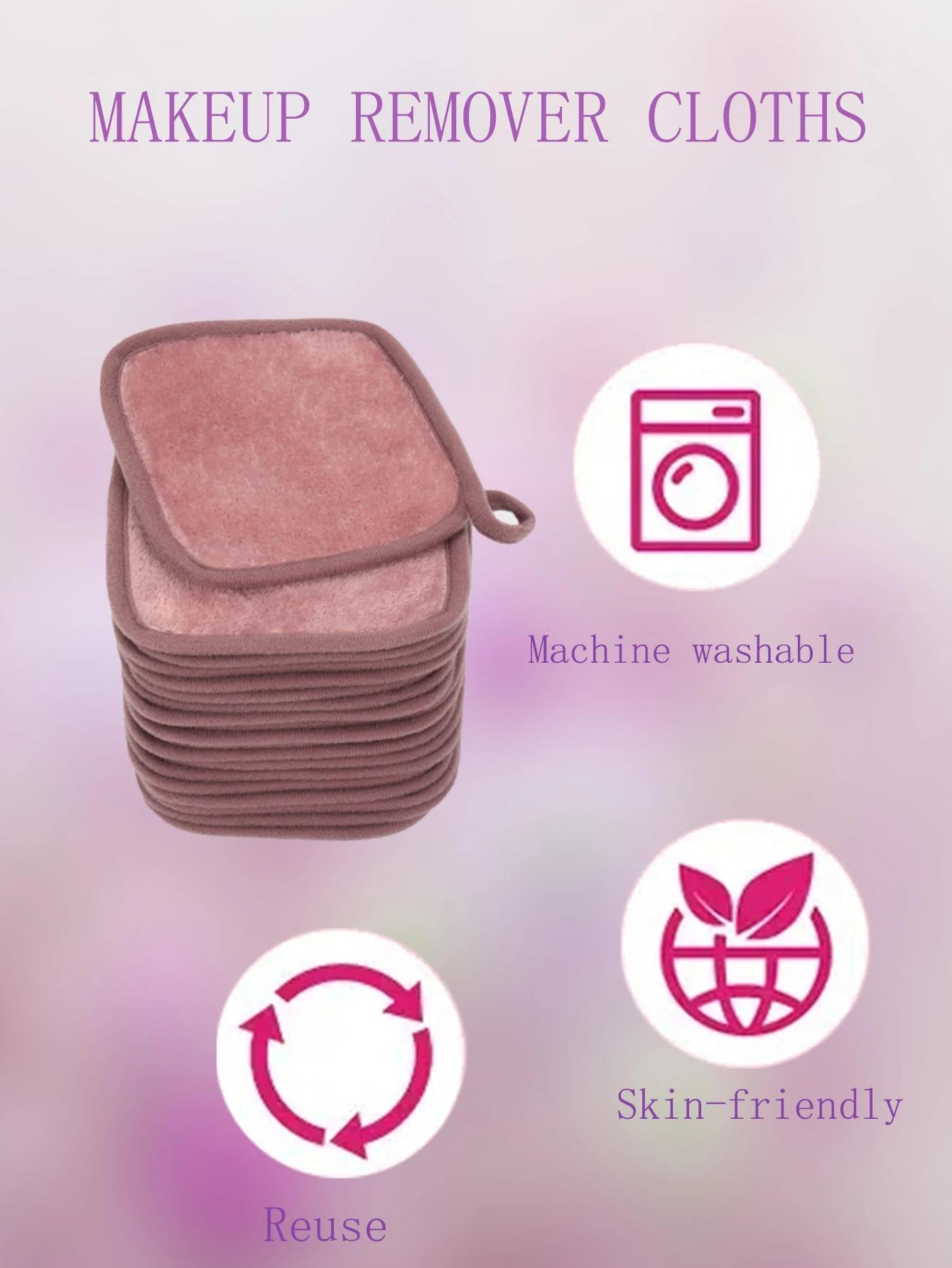 Chiffons de visage en microfibre réutilisables, démaquillant, serviettes de maquillage, tampons de n