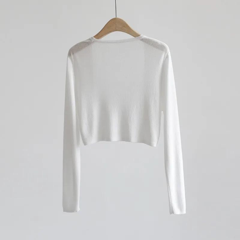 Cardigan en tricot de protection solaire pour femme, manteau fin, couverture de glace, châle, chemis
