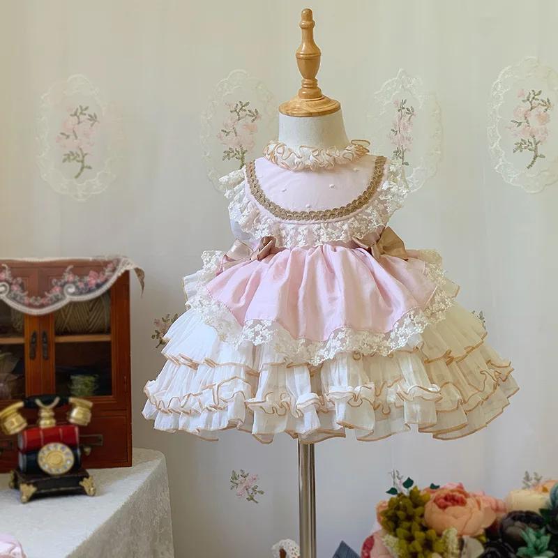 Robe de Princesse Lolita pour Petite Fille, Tenue de Noël Formelle, Ensemble Trois Pièces, Automne