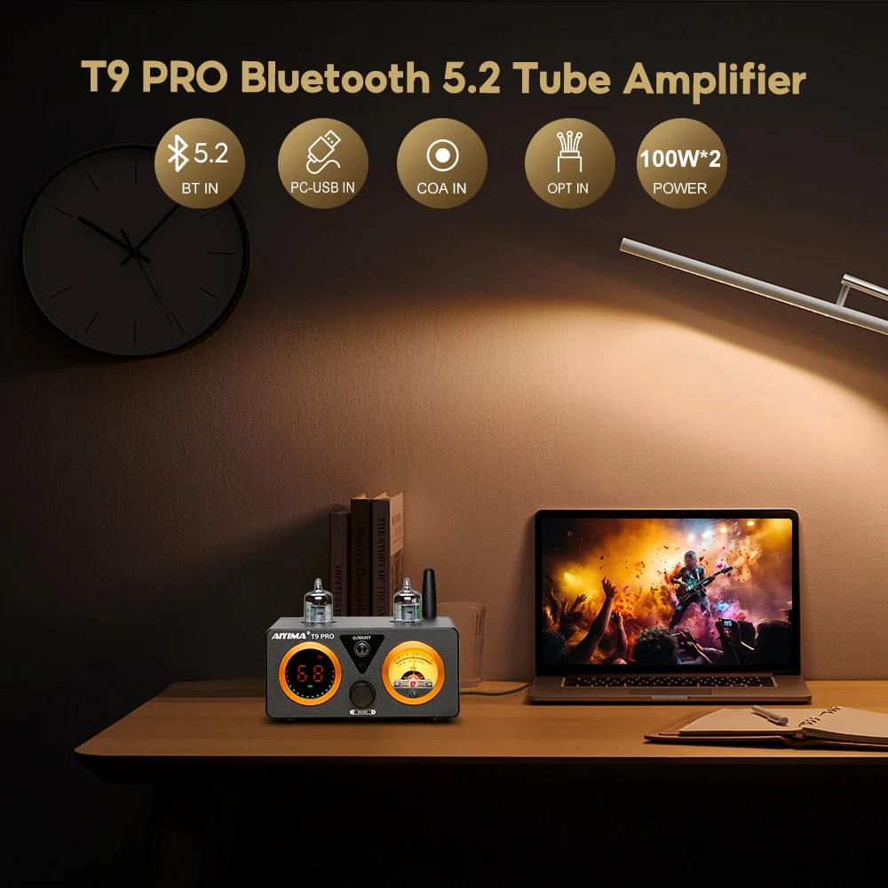 AIYIMA Audio T9 Pro amplificateur à Tube sous vide stéréo Bluetooth 5.1 QCC3040 Aptx USB DAC COAX OP