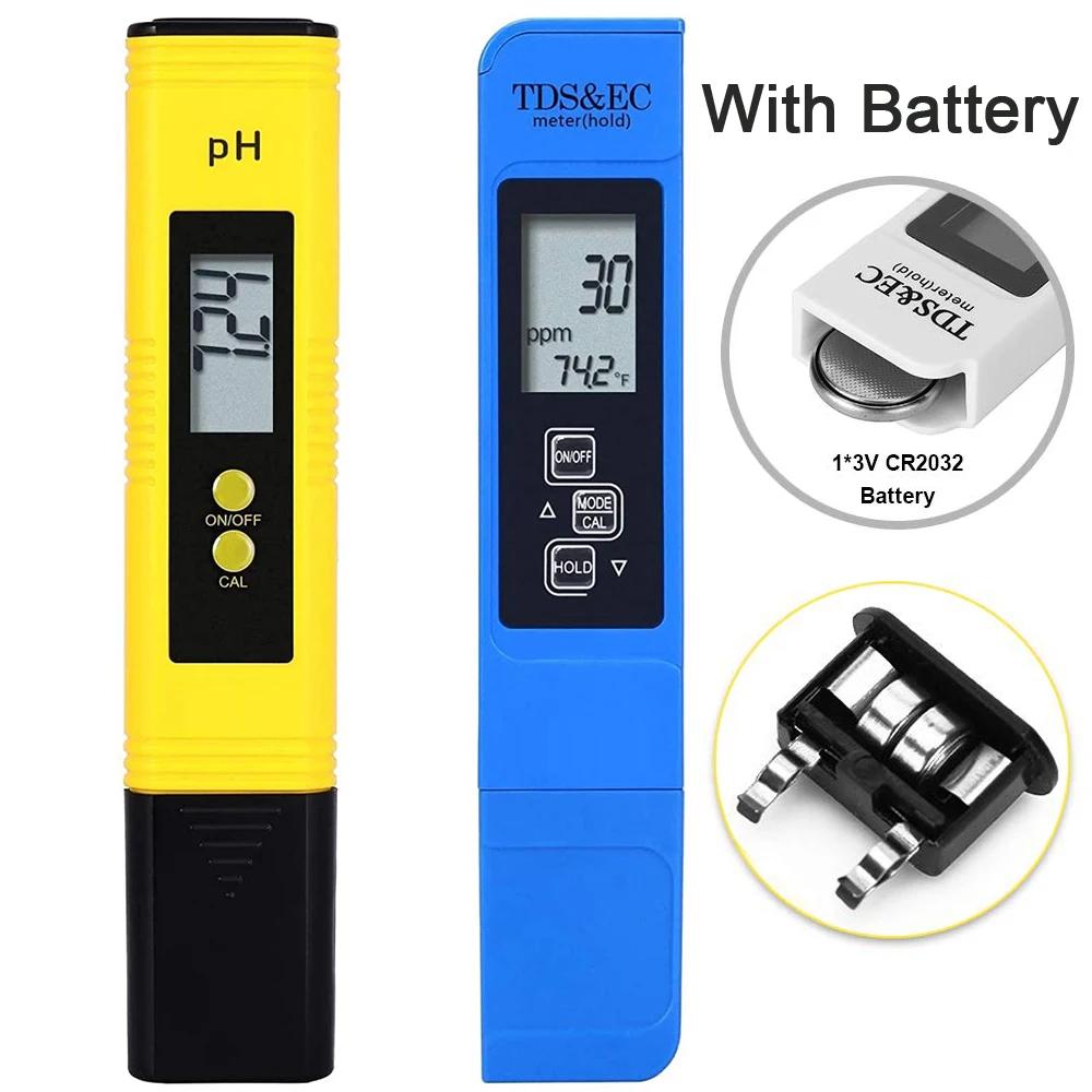 PH mètre et TDS testeur numérique de qualité de l'eau 0-14 testeur de PH 0-9990PPM TDS & EC LCD pure