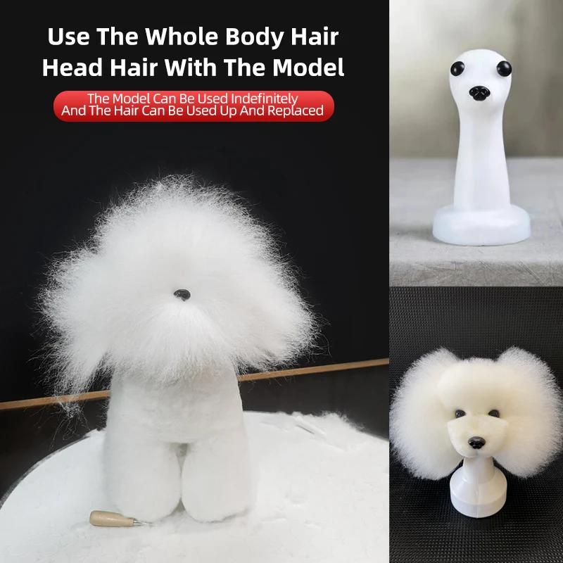 Simulation d'animaux de compagnie, pratique de beauté des cheveux, chien en peluche standard, corps 