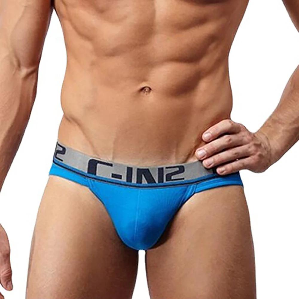 Sous-vêtements pour hommes, Simple et respirant, sac, slips de marque, taille basse, en coton, à la 