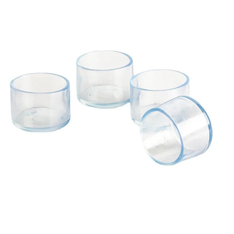 Chaussettes en silicone transparentes pour pieds de chaise, couvre-pieds carrés pour table et sol, c