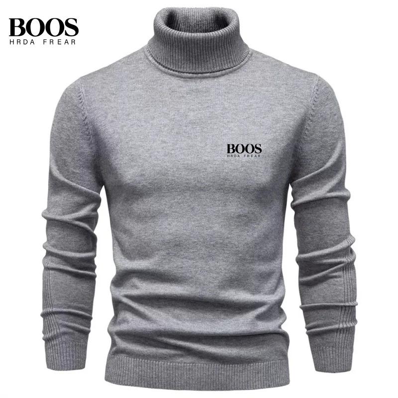 Pull à col roulé à manches longues pour homme, de haute qualité, automne et hiver, nouveau, tendance