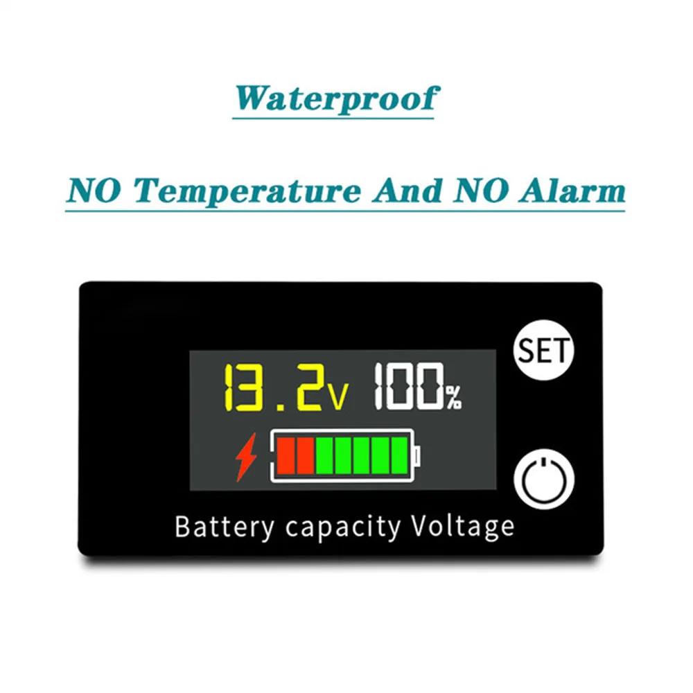 Indicateur de capacité de batterie DC 8V-100V plomb acide Lithium LiFePO4 voiture moto voltmètre jau