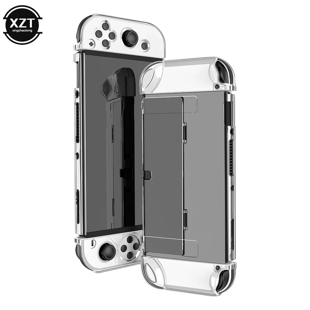Coque de protection en cristal pour Nintendo Switch OLED, étui rigide Transparent, station d'accueil