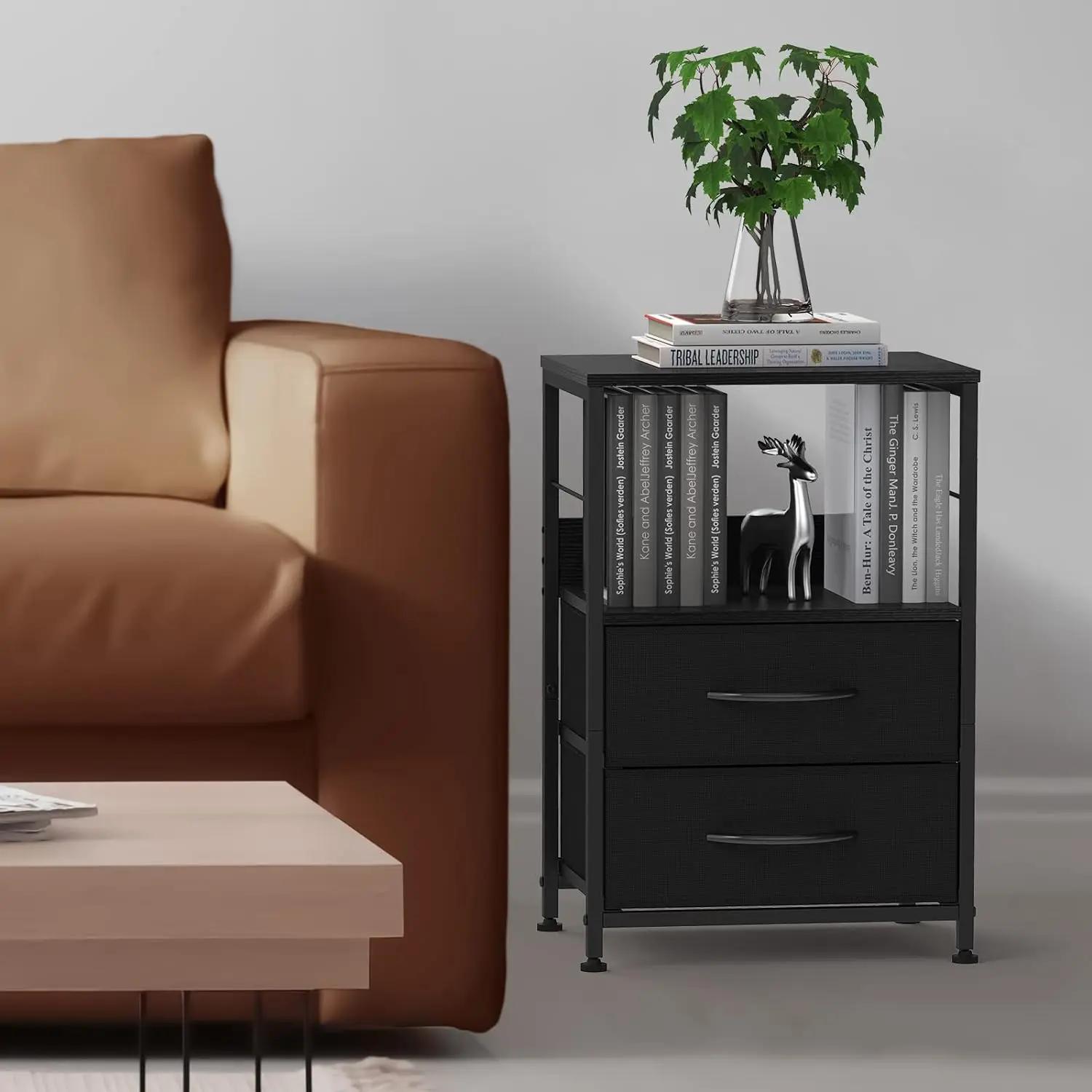 Table de oral et avec Étagère de Rangement pour Chambre à Coucher, Ensemble de 2 Tables de oral et