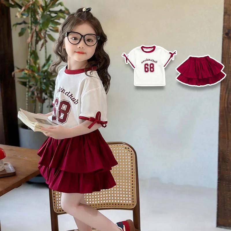 Ensemble 2 pièces d'été pour filles RAISE, 2-8 ans, avec haut à manches courtes imprimé lettres et n