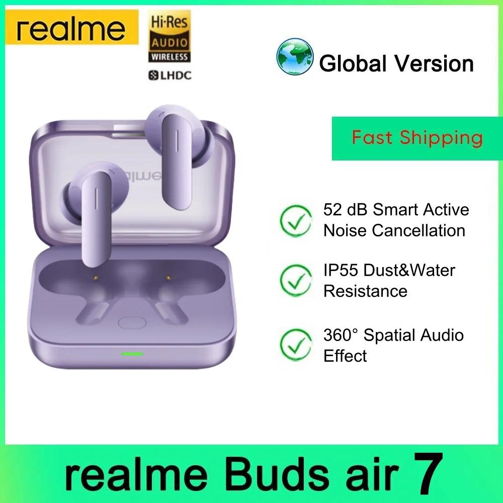 Version mondiale realme Buds Air 7 TWS écouteur 52dB suppression du bruit 52 heures d'autonomie 12.4