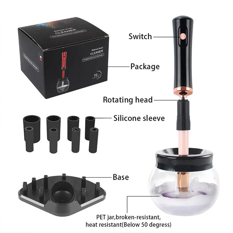 Machine de nettoyage et de séchage de pinceaux de maquillage, rotateur de brosse automatique, électr
