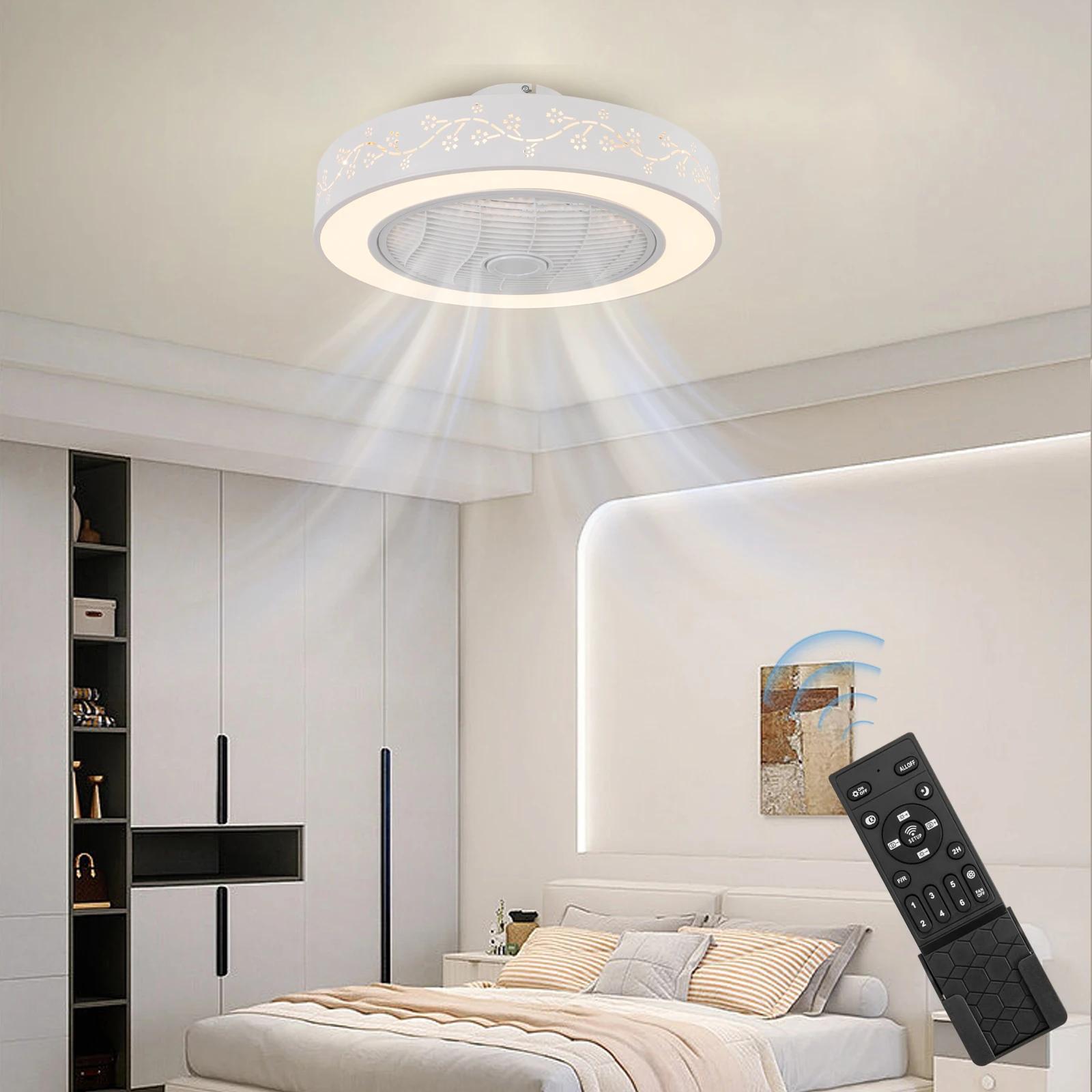 LOYALHEARTD-Plafonnier à Intensité Réglable avec Ventilateur, Luminaire Décoratif de Plafond avec Té