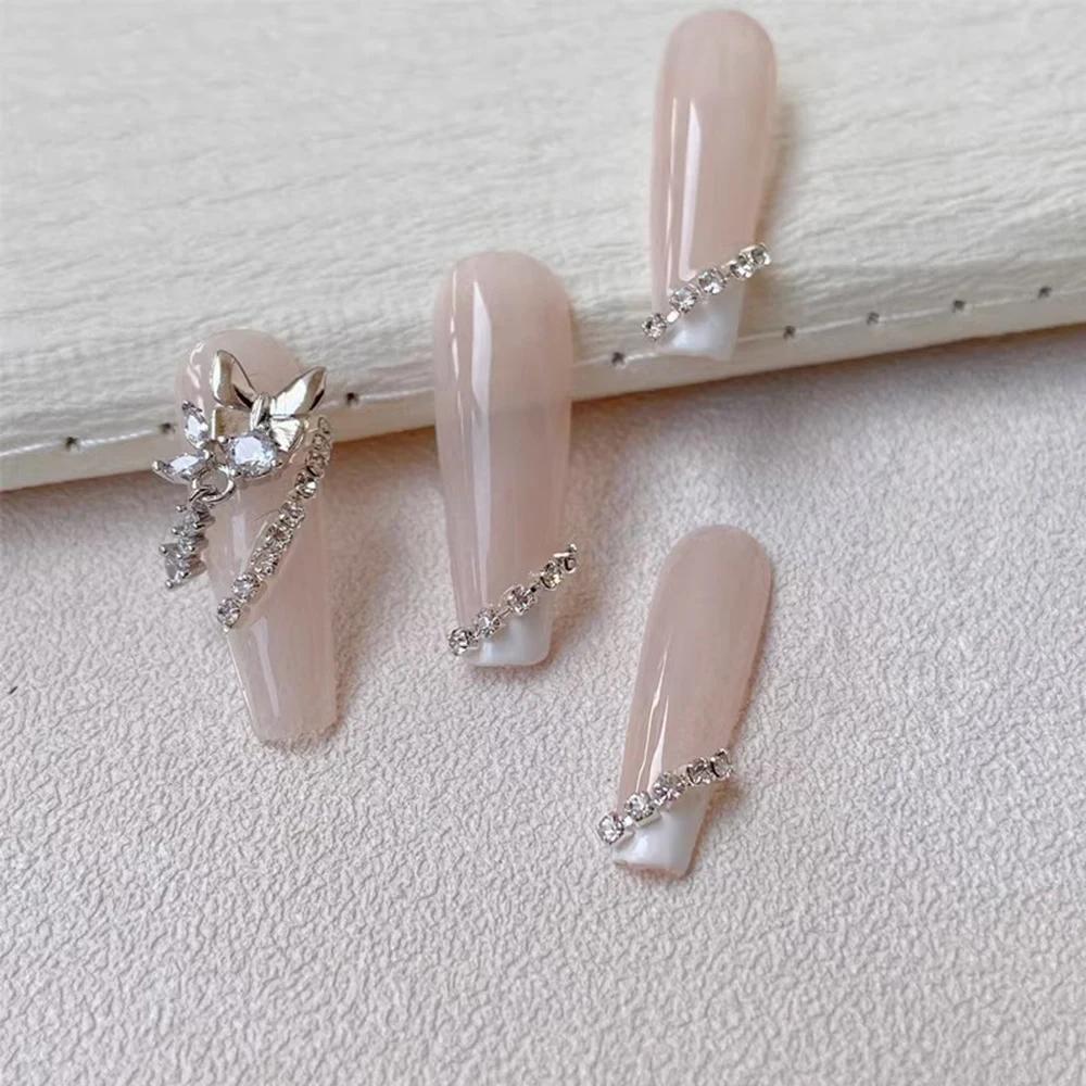 Chaîne de cristal de luxe longue 100/50cm, breloques pour ongles, 1.5/2mm, brillant clair/AB diamant
