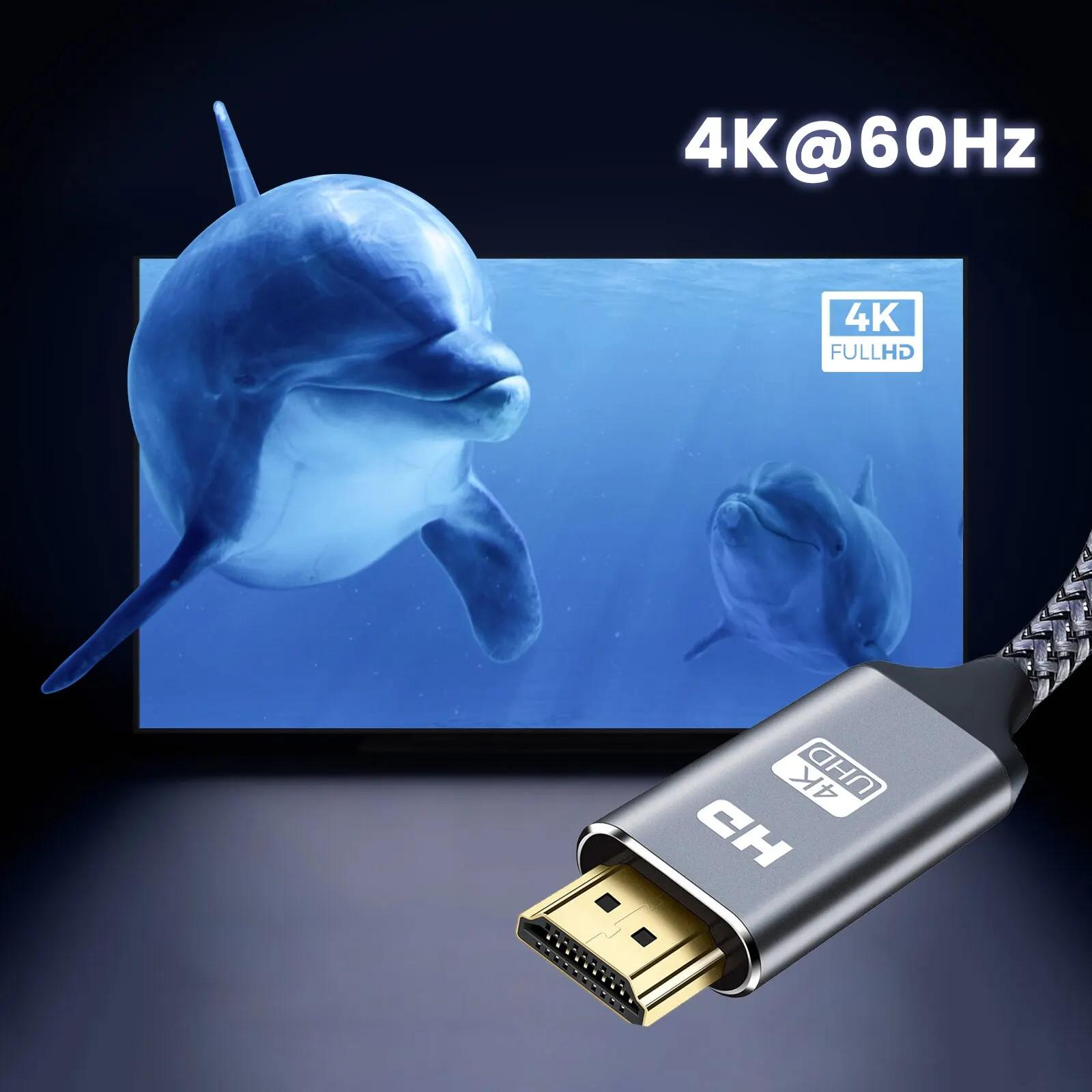 NIERBO-Câble HDMI 2.0 4K pour PS4 PS3 Xbox Fire TV Stick, lecteur Blue Ray HDR, Ethernet haute vites