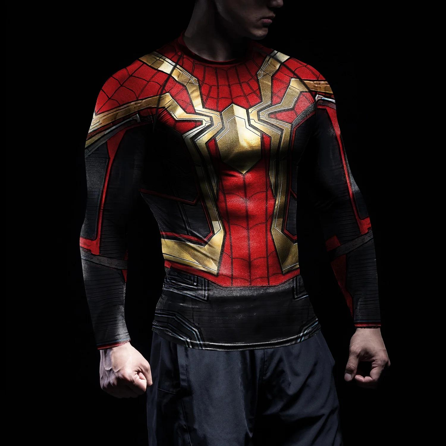 Chemises compression hommes NADANBAO protection éruptions cutanées cosplay super-héros motif araignée