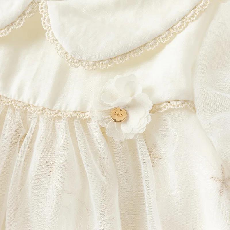 Dave Bella – robe d'été pour filles, douce et mignonne, manches bulles, robe de princesse en maille 
