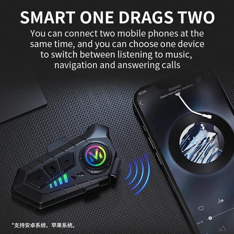 Y10 casque de moto casque Bluetooth 1000Mah réduction du bruit sans fil mains libres étanche moto éc