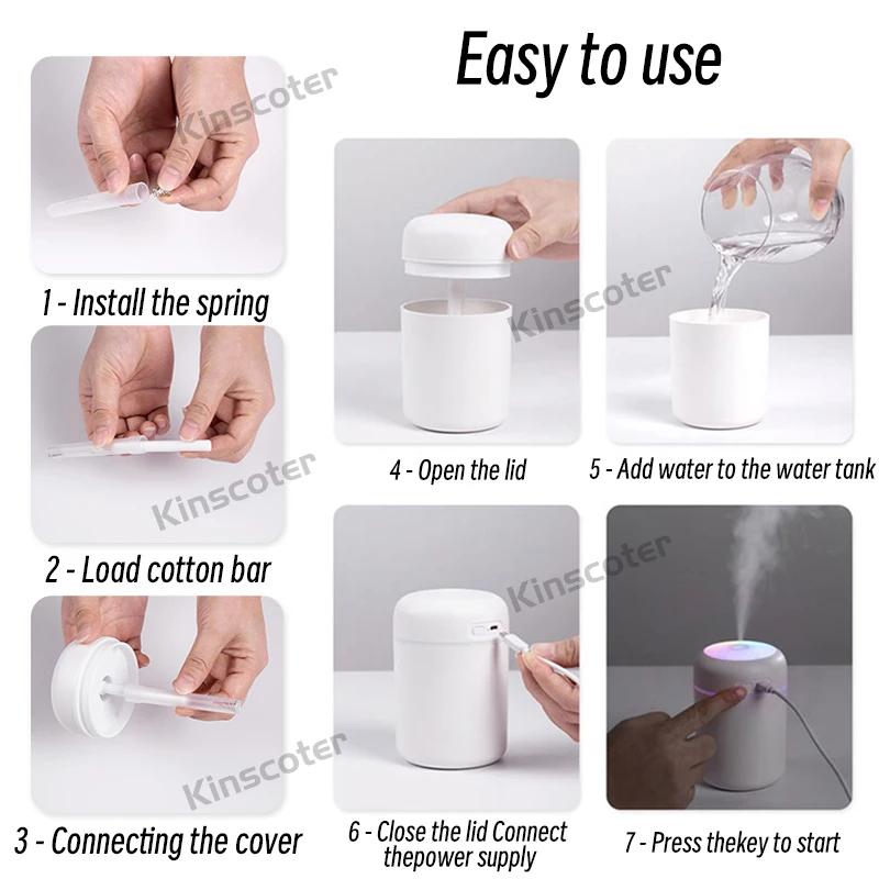 Humidificateur d'air H2O Portable, Mini diffuseur d'arôme USB avec brume fraîche pour chambre à couc