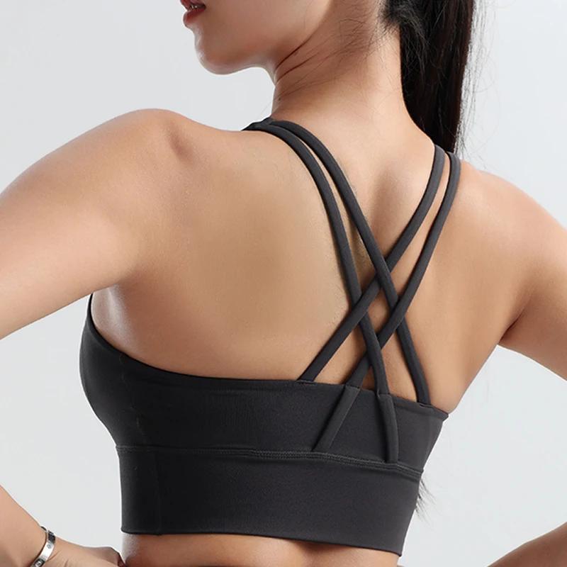 Soutien-gorge de fitness antichoc à séchage rapide pour femme, sous-vêtements de sport, chemise astr