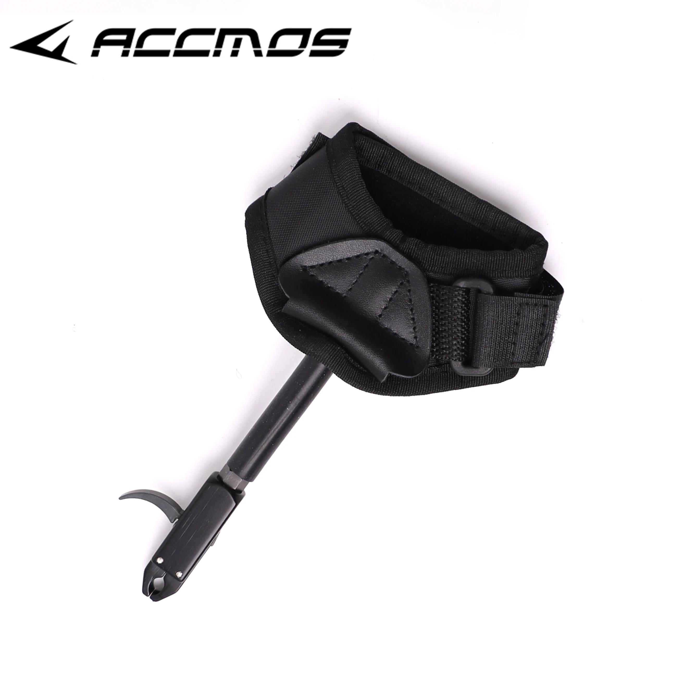 1 pièce Pince de tir à l'arc réglable avec sangle de poignet en cuir pour déclencheur de tir à l'arc