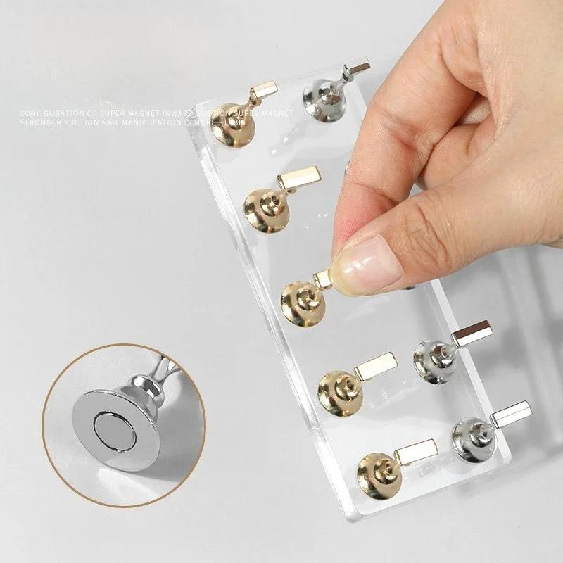 Support magnétique Transparent pour faux ongles Aurora, 10/5 pièces, présentoir à pression pour pein